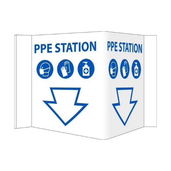 Nmc PPE STATION VISI Sign, Rigid Vinyl 3 mm, 6 H x 12 W in VS56 - main